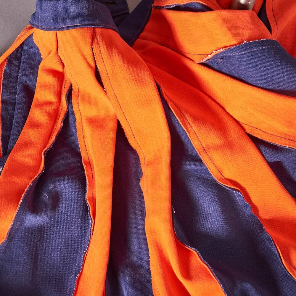 1970s Blue and Orange Cheerleader Mini Skater Skirt - Picture 5 of 8